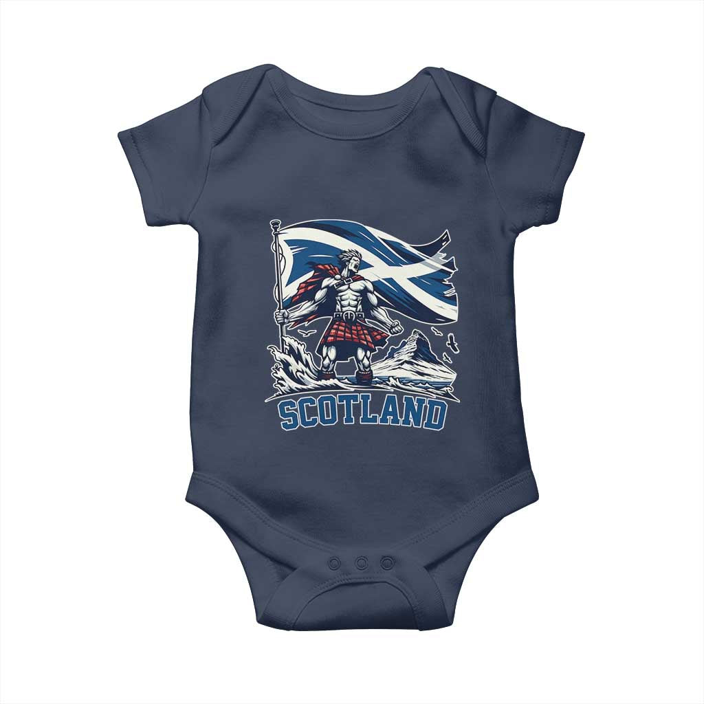 Scottish Warrior Baby Onesie Brave Highland Hero Scotland Flag - Wonder Print Shop