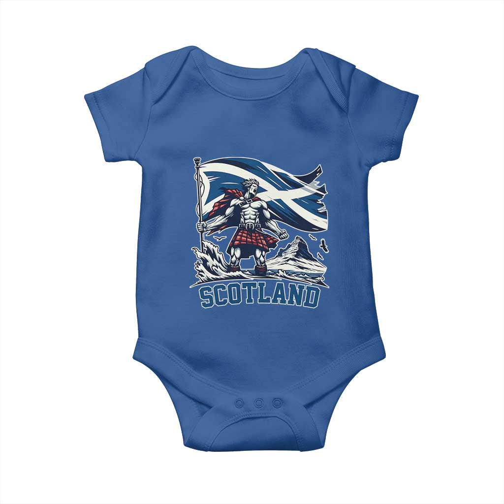 Scottish Warrior Baby Onesie Brave Highland Hero Scotland Flag - Wonder Print Shop