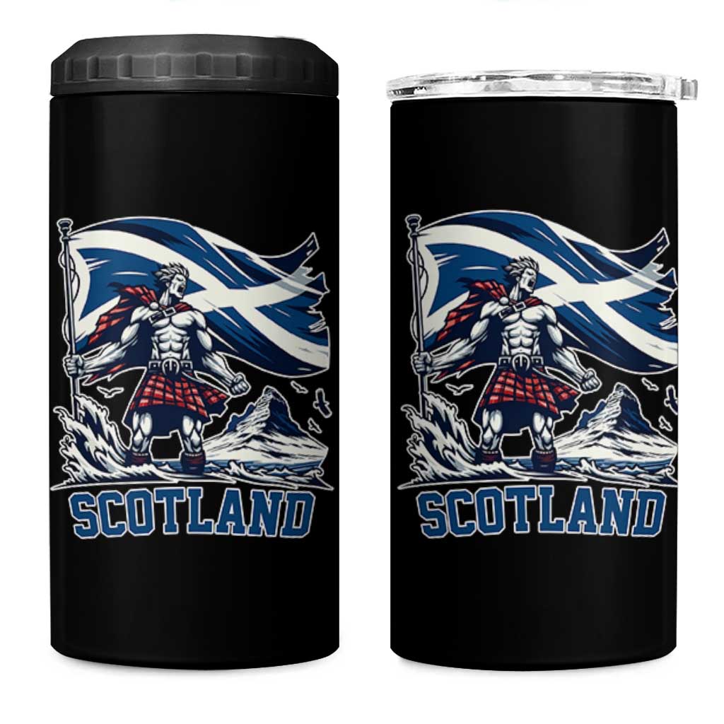 Scottish Warrior 4 in 1 Can Cooler Tumbler Brave Highland Hero Scotland Flag - Wonder Print Shop