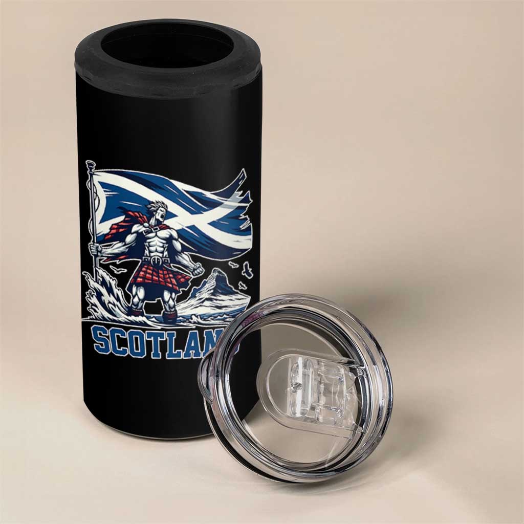 Scottish Warrior 4 in 1 Can Cooler Tumbler Brave Highland Hero Scotland Flag - Wonder Print Shop