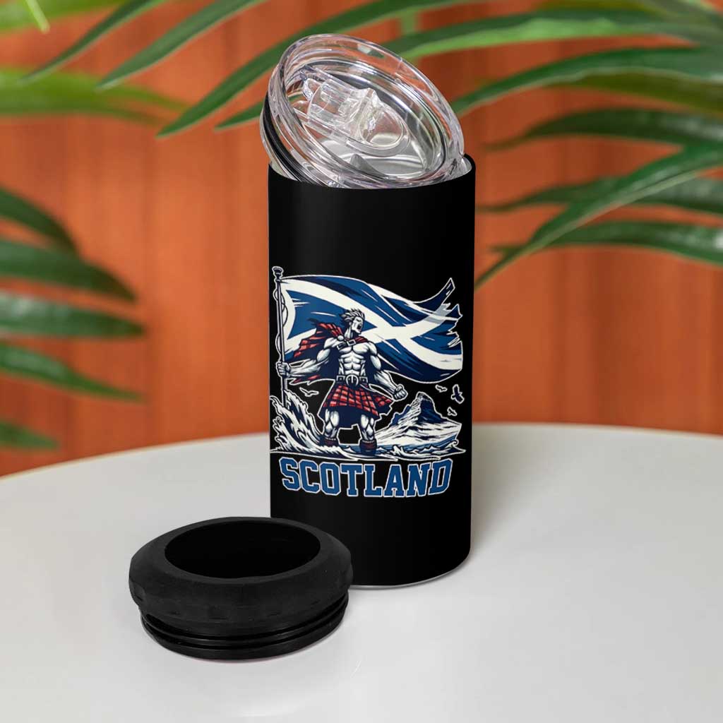 Scottish Warrior 4 in 1 Can Cooler Tumbler Brave Highland Hero Scotland Flag - Wonder Print Shop
