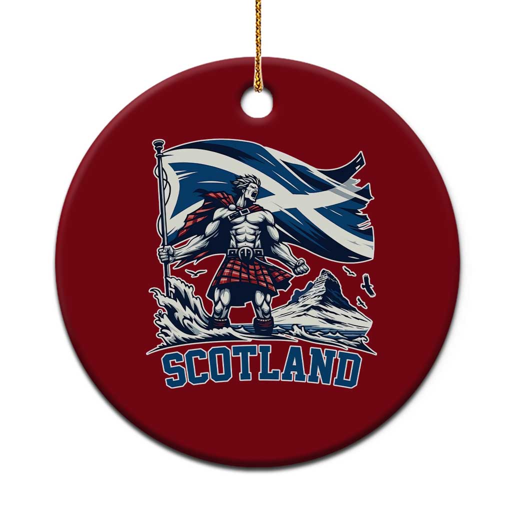 Scottish Warrior Ceramic Ornament Brave Highland Hero Scotland Flag - Wonder Print Shop