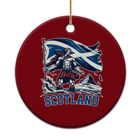 Scottish Warrior Ceramic Ornament Brave Highland Hero Scotland Flag - Wonder Print Shop