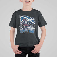 Scottish Warrior T Shirt For Kid Brave Highland Hero Scotland Flag - Wonder Print Shop