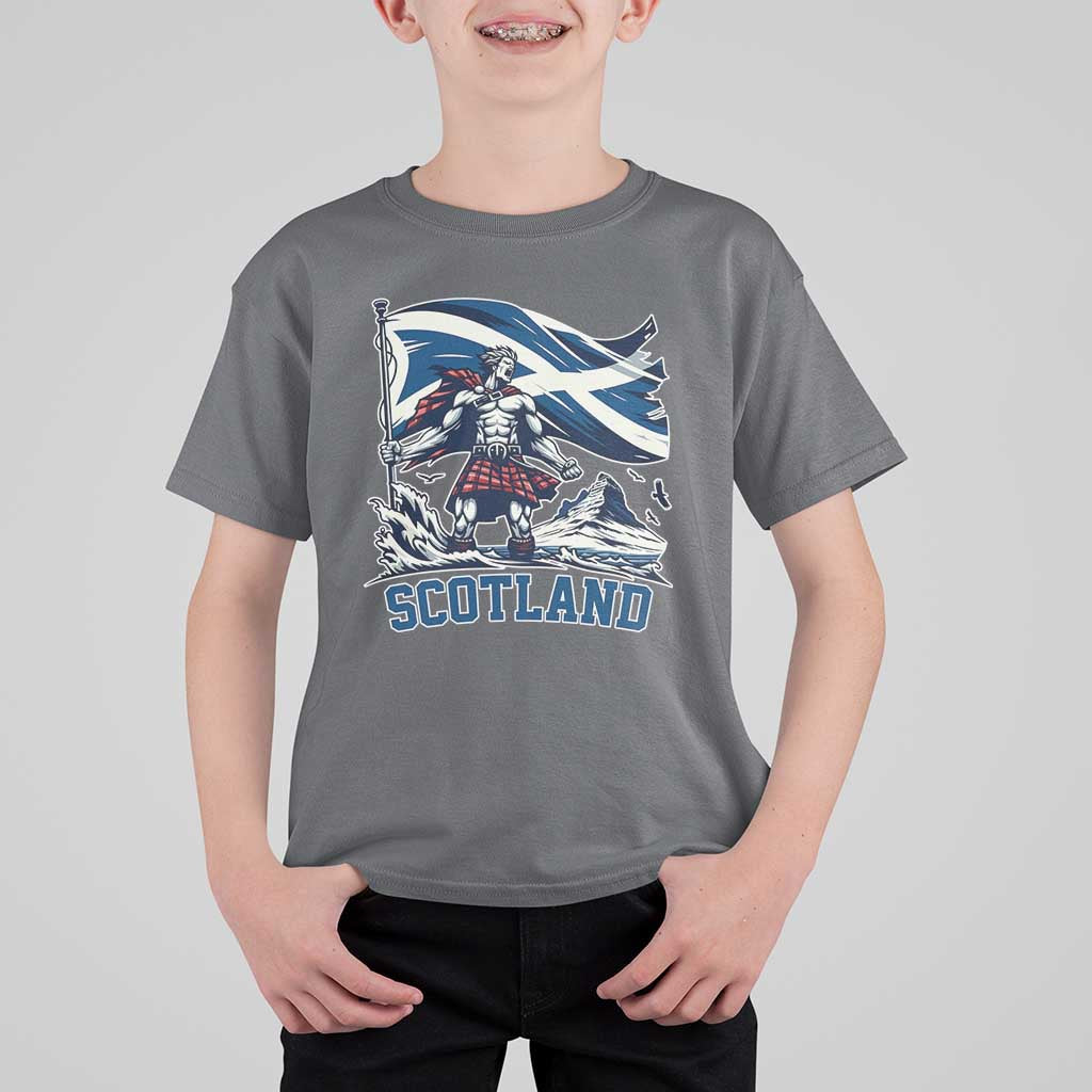 Scottish Warrior T Shirt For Kid Brave Highland Hero Scotland Flag - Wonder Print Shop