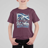 Scottish Warrior T Shirt For Kid Brave Highland Hero Scotland Flag - Wonder Print Shop