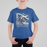 Scottish Warrior T Shirt For Kid Brave Highland Hero Scotland Flag - Wonder Print Shop