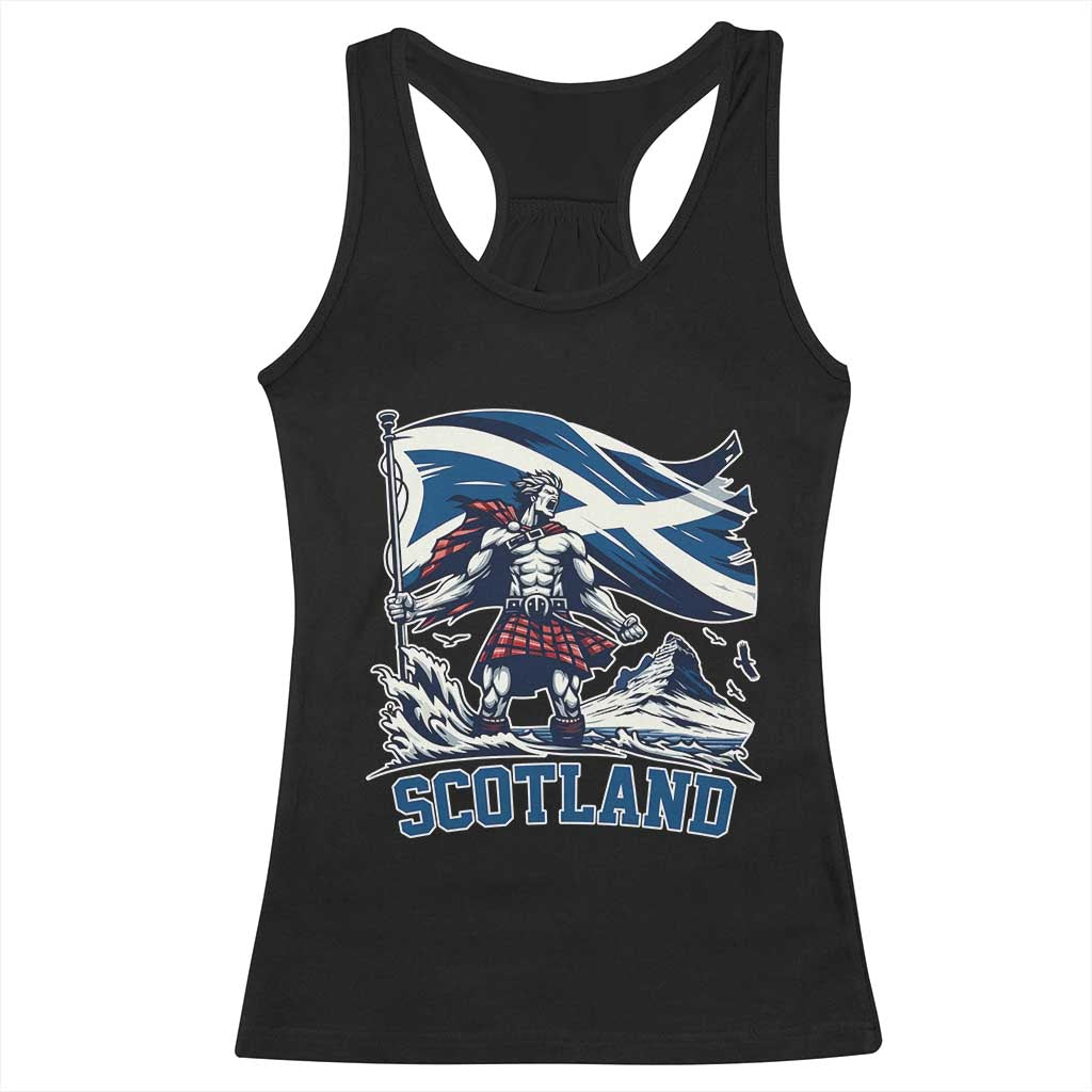 Scottish Warrior Racerback Tank Top Brave Highland Hero Scotland Flag - Wonder Print Shop