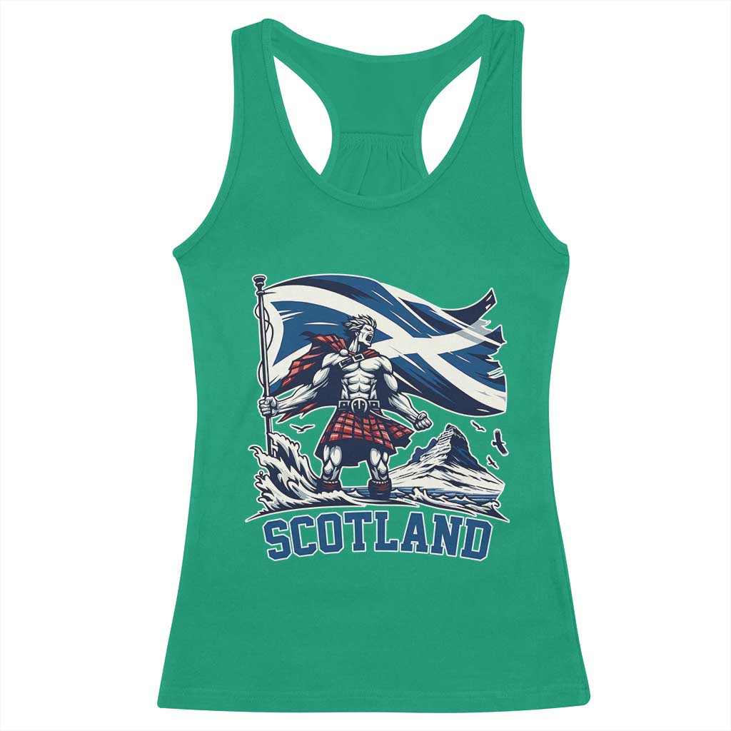 Scottish Warrior Racerback Tank Top Brave Highland Hero Scotland Flag - Wonder Print Shop