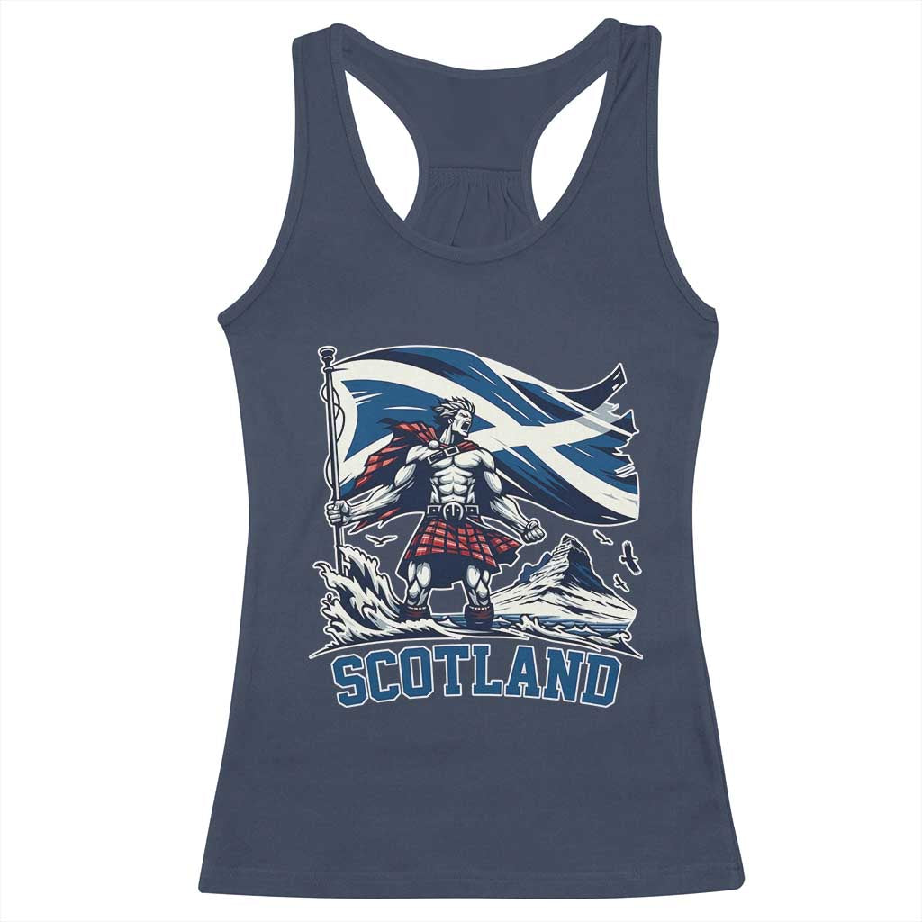 Scottish Warrior Racerback Tank Top Brave Highland Hero Scotland Flag - Wonder Print Shop