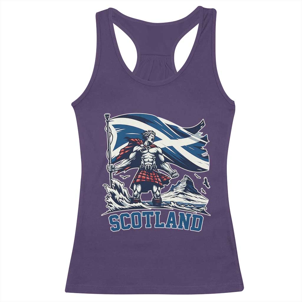 Scottish Warrior Racerback Tank Top Brave Highland Hero Scotland Flag - Wonder Print Shop