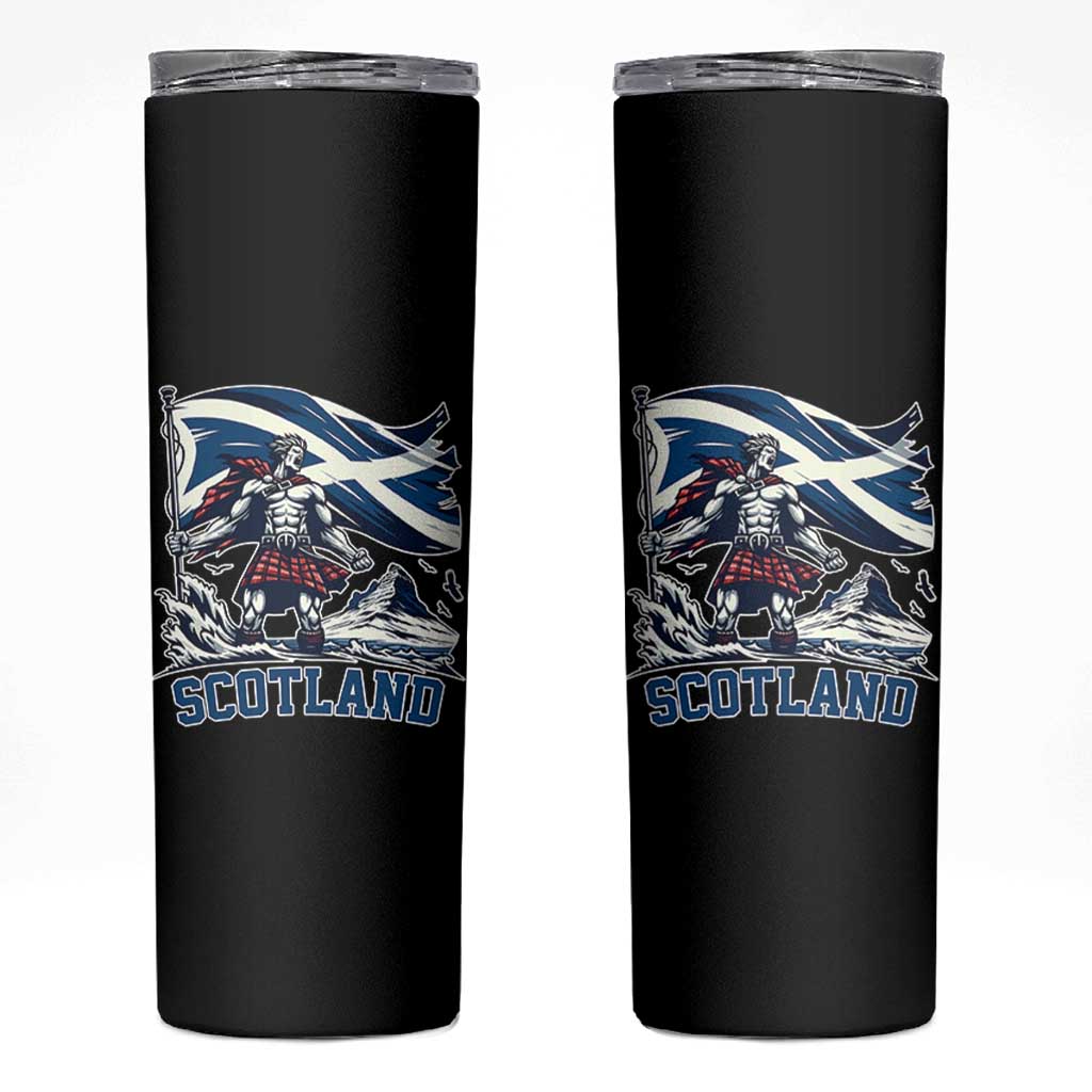 Scottish Warrior Skinny Tumbler Brave Highland Hero Scotland Flag - Wonder Print Shop