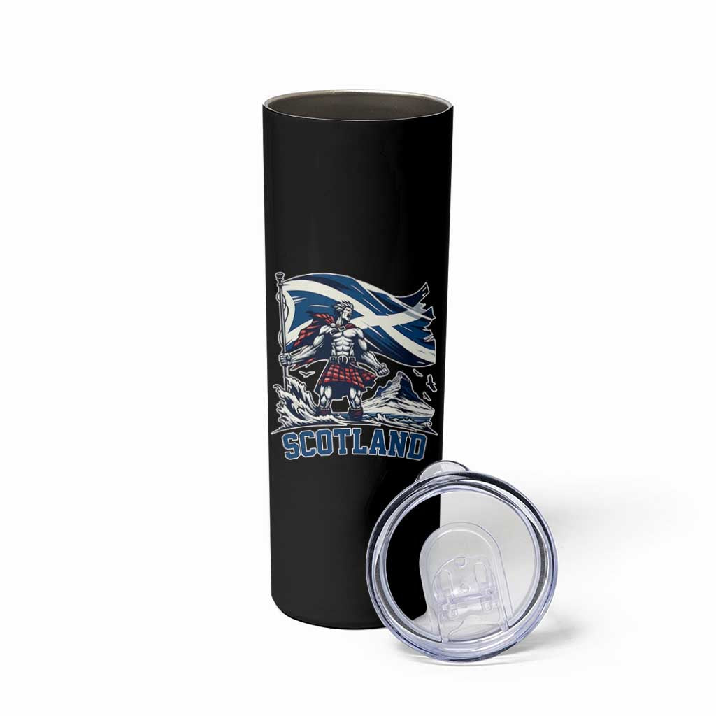 Scottish Warrior Skinny Tumbler Brave Highland Hero Scotland Flag - Wonder Print Shop