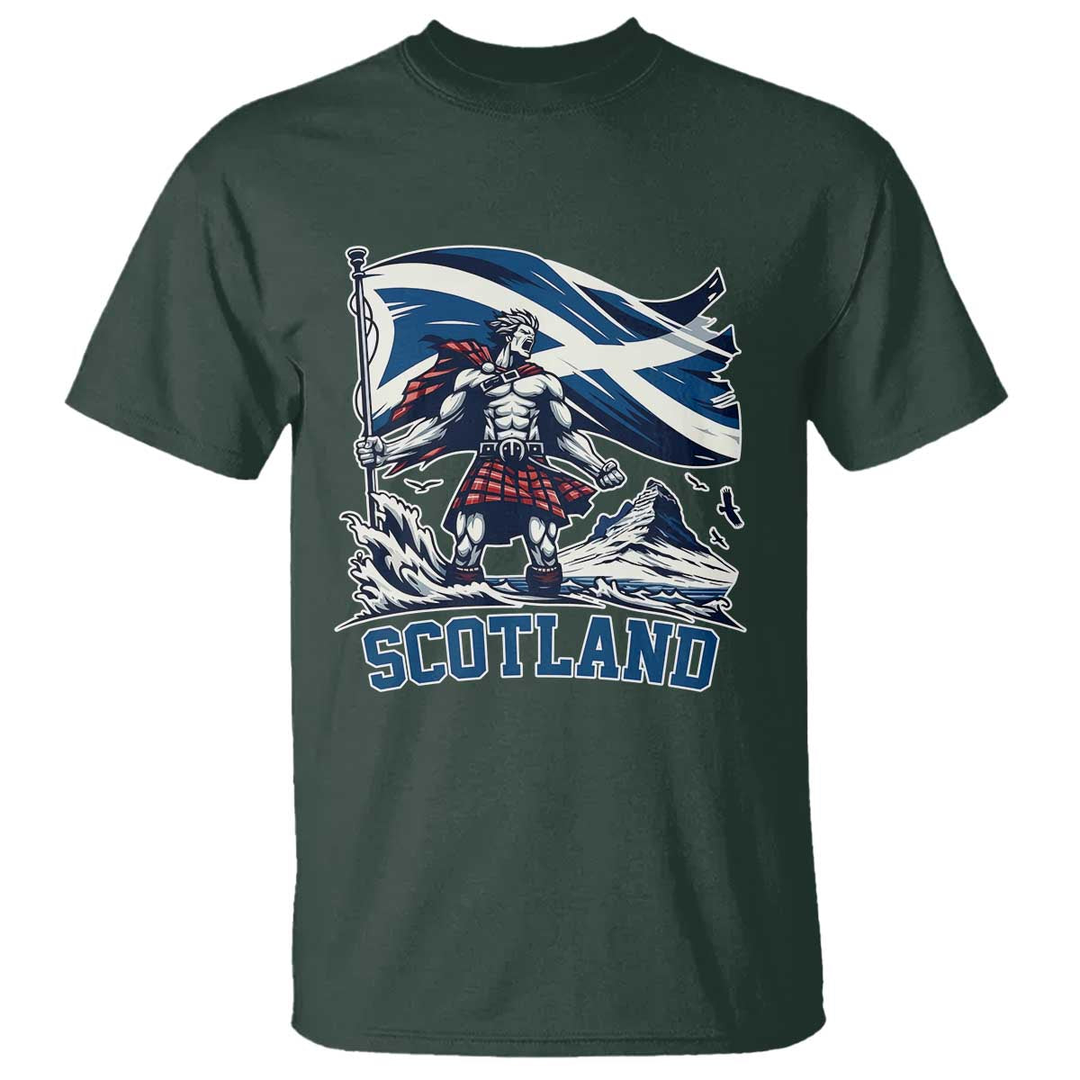 Scottish Warrior T Shirt Brave Highland Hero Scotland Flag - Wonder Print Shop