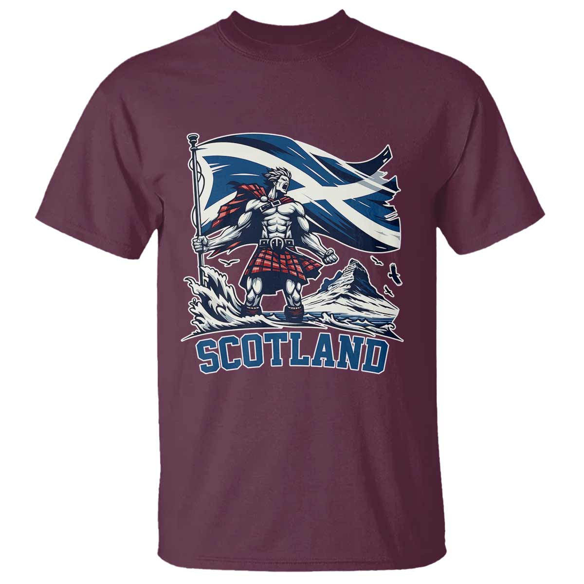 Scottish Warrior T Shirt Brave Highland Hero Scotland Flag - Wonder Print Shop