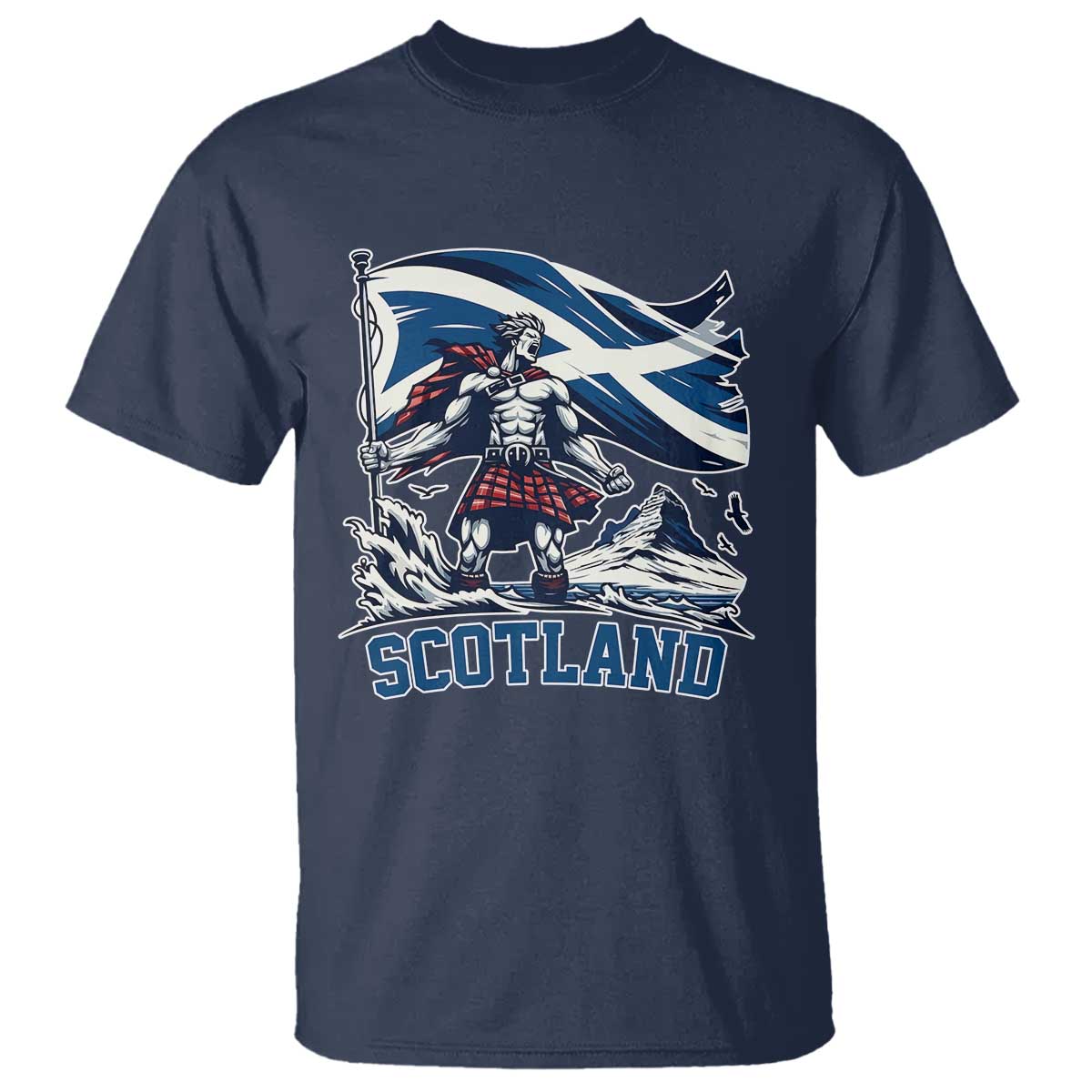 Scottish Warrior T Shirt Brave Highland Hero Scotland Flag - Wonder Print Shop
