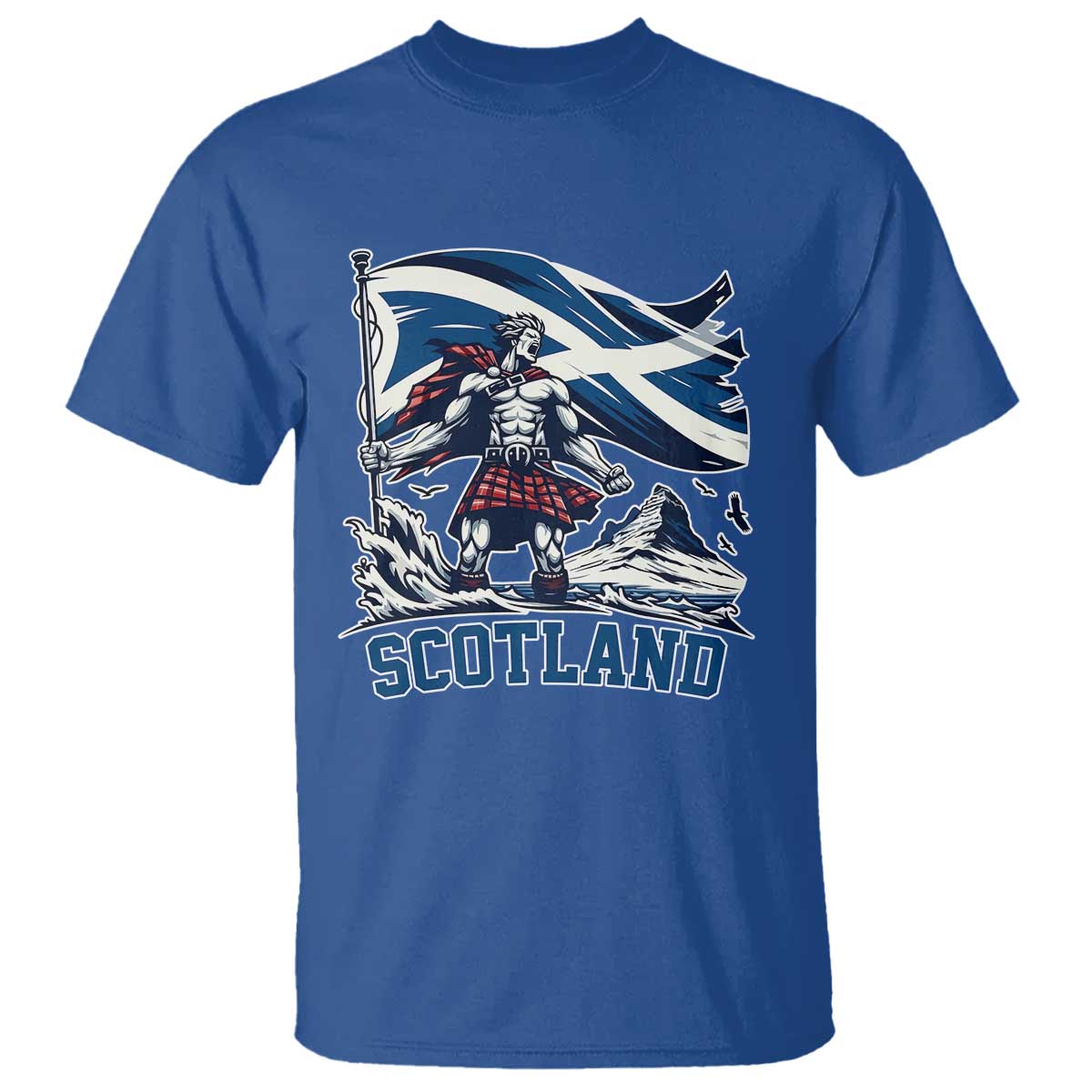 Scottish Warrior T Shirt Brave Highland Hero Scotland Flag - Wonder Print Shop