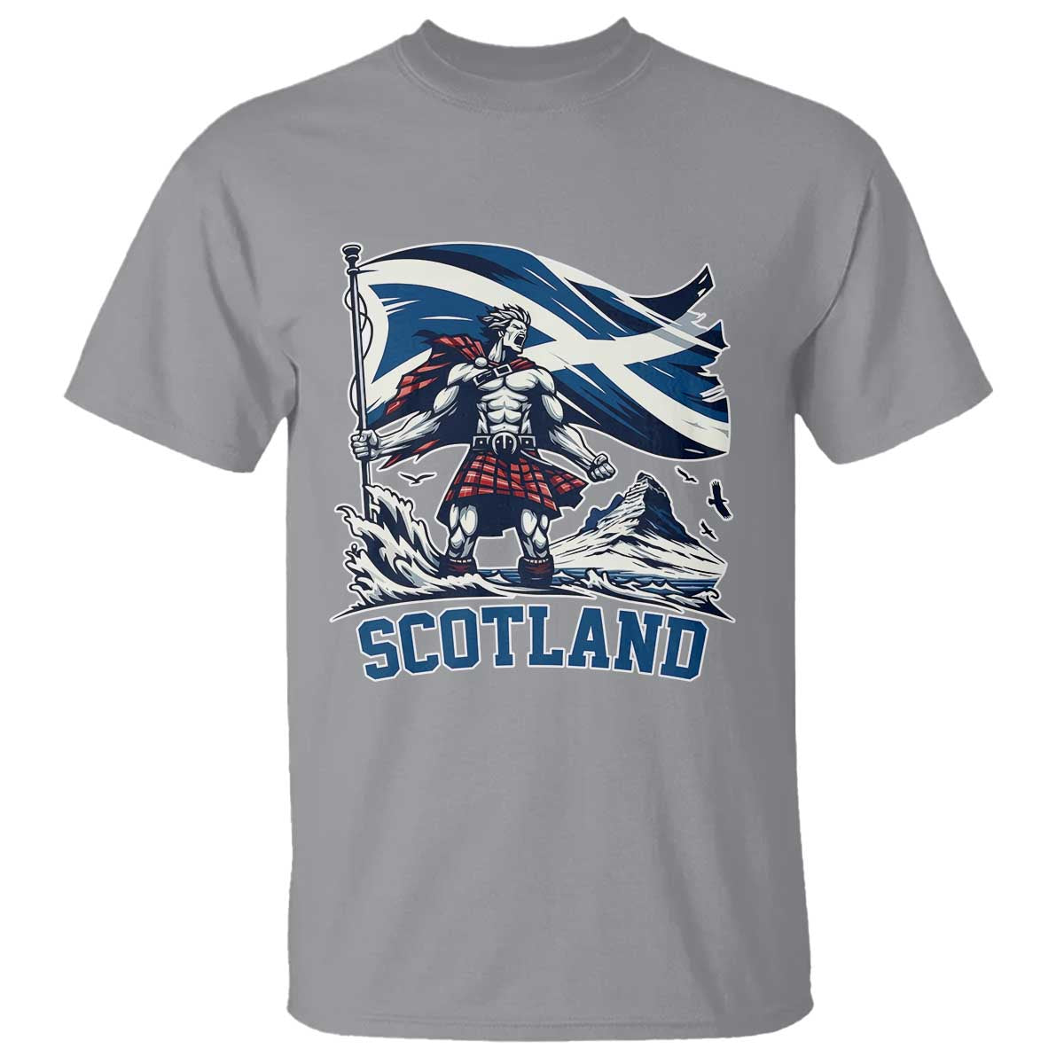 Scottish Warrior T Shirt Brave Highland Hero Scotland Flag - Wonder Print Shop
