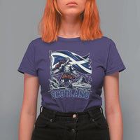 Scottish Warrior T Shirt For Women Brave Highland Hero Scotland Flag - Wonder Print Shop