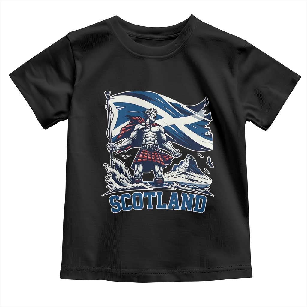 Scottish Warrior Toddler T Shirt Brave Highland Hero Scotland Flag - Wonder Print Shop