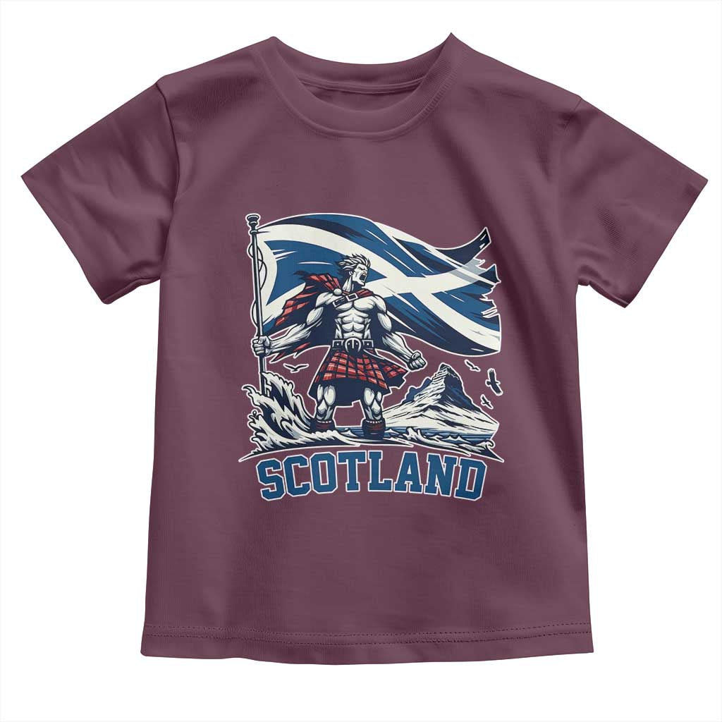 Scottish Warrior Toddler T Shirt Brave Highland Hero Scotland Flag - Wonder Print Shop
