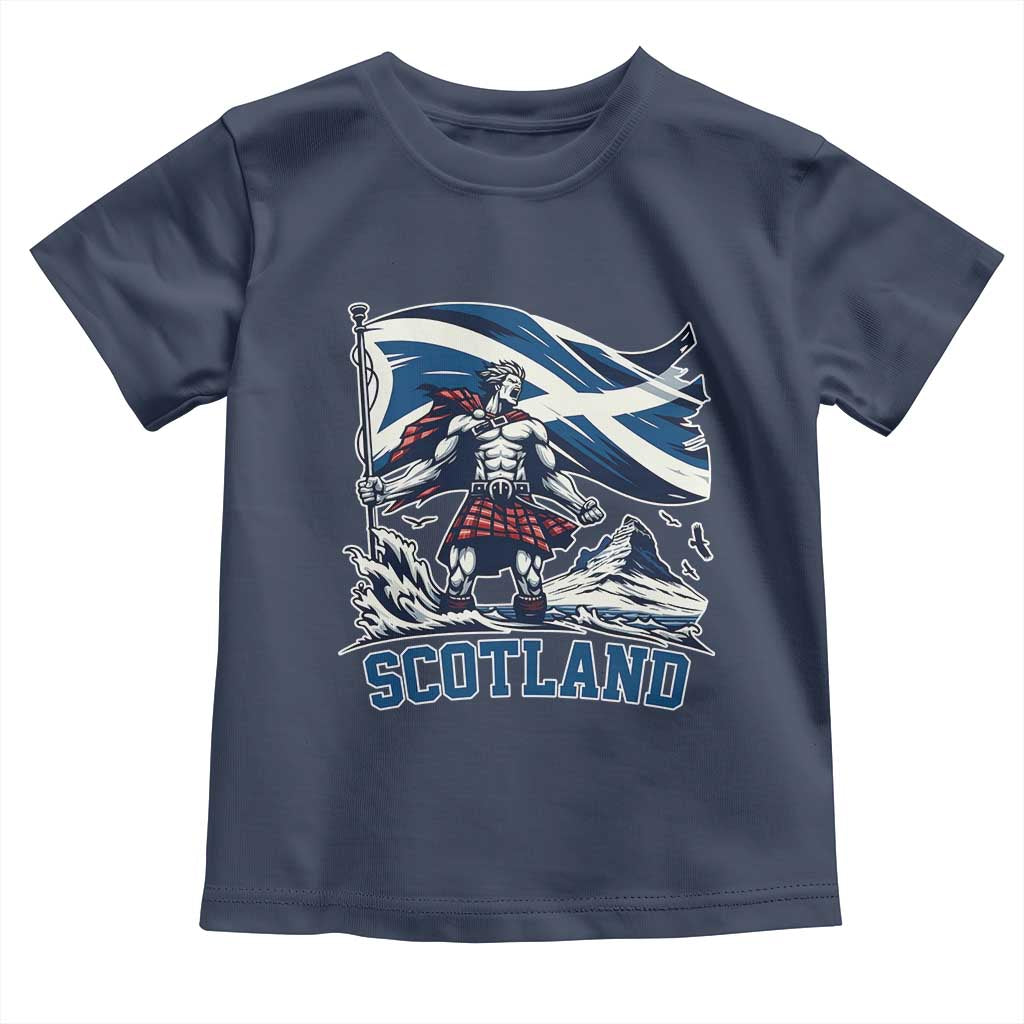 Scottish Warrior Toddler T Shirt Brave Highland Hero Scotland Flag - Wonder Print Shop