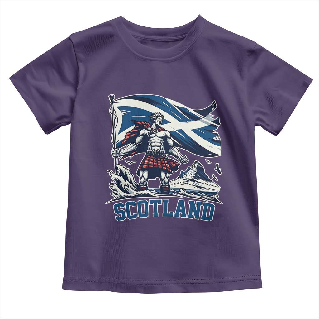 Scottish Warrior Toddler T Shirt Brave Highland Hero Scotland Flag - Wonder Print Shop