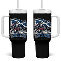 Scottish Warrior Tumbler With Handle Brave Highland Hero Scotland Flag - Wonder Print Shop