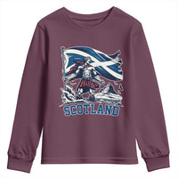 Scottish Warrior Youth Sweatshirt Brave Highland Hero Scotland Flag - Wonder Print Shop
