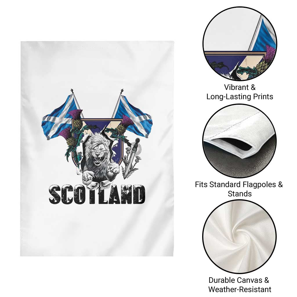 Roaring Scottish Lion Crest Garden Flag Thistle Scotland Flag Emblem for Brave Highlanders - Wonder Print Shop