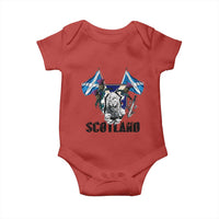 Roaring Scottish Lion Crest Baby Onesie Thistle Scotland Flag Emblem for Brave Highlanders - Wonder Print Shop