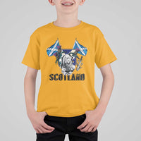 Roaring Scottish Lion Crest T Shirt For Kid Thistle Scotland Flag Emblem for Brave Highlanders - Wonder Print Shop