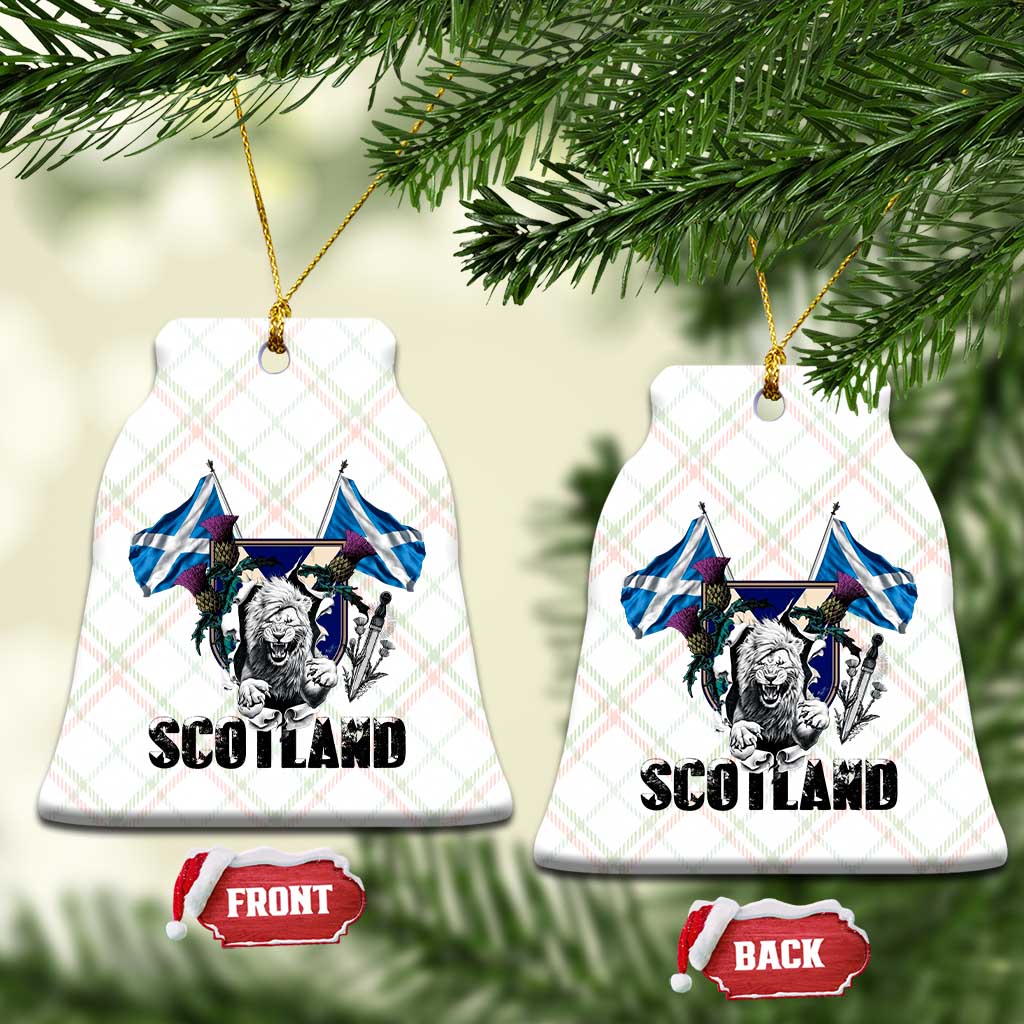 Roaring Scottish Lion Crest Ceramic Ornament Thistle Scotland Flag Emblem for Brave Highlanders - Wonder Print Shop
