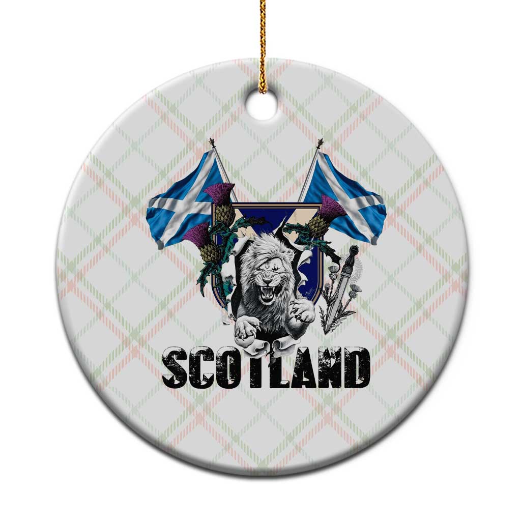 Roaring Scottish Lion Crest Ceramic Ornament Thistle Scotland Flag Emblem for Brave Highlanders - Wonder Print Shop