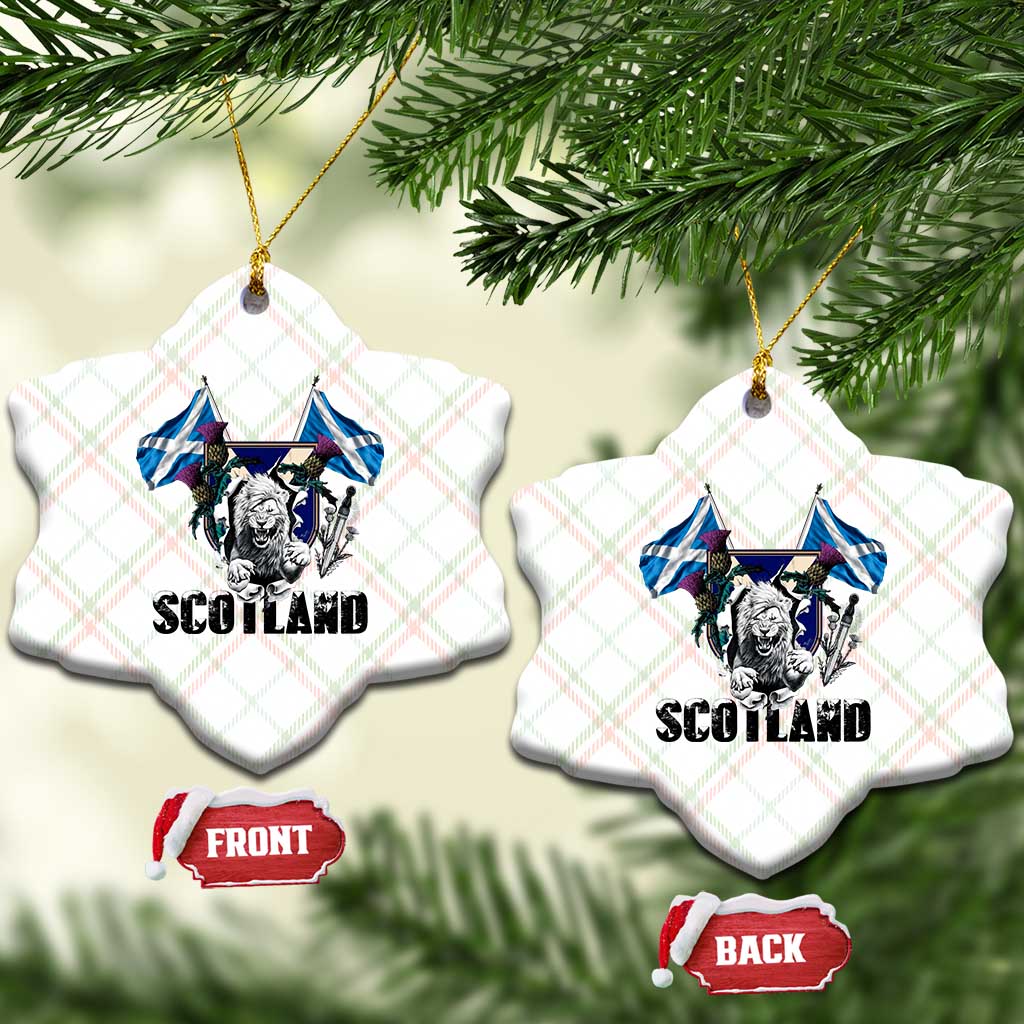 Roaring Scottish Lion Crest Ceramic Ornament Thistle Scotland Flag Emblem for Brave Highlanders - Wonder Print Shop