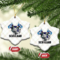 Roaring Scottish Lion Crest Ceramic Ornament Thistle Scotland Flag Emblem for Brave Highlanders - Wonder Print Shop