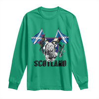 Roaring Scottish Lion Crest Long Sleeve Shirt Thistle Scotland Flag Emblem for Brave Highlanders - Wonder Print Shop