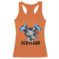 Roaring Scottish Lion Crest Racerback Tank Top Thistle Scotland Flag Emblem for Brave Highlanders - Wonder Print Shop