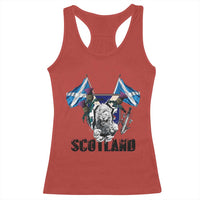 Roaring Scottish Lion Crest Racerback Tank Top Thistle Scotland Flag Emblem for Brave Highlanders - Wonder Print Shop