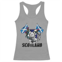 Roaring Scottish Lion Crest Racerback Tank Top Thistle Scotland Flag Emblem for Brave Highlanders - Wonder Print Shop