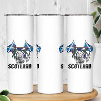 Roaring Scottish Lion Crest Skinny Tumbler Thistle Scotland Flag Emblem for Brave Highlanders - Wonder Print Shop