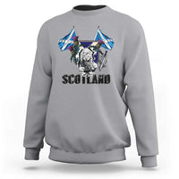Roaring Scottish Lion Crest Sweatshirt Thistle Scotland Flag Emblem for Brave Highlanders - Wonder Print Shop