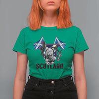 Roaring Scottish Lion Crest T Shirt For Women Thistle Scotland Flag Emblem for Brave Highlanders - Wonder Print Shop