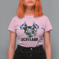 Roaring Scottish Lion Crest T Shirt For Women Thistle Scotland Flag Emblem for Brave Highlanders - Wonder Print Shop