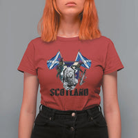 Roaring Scottish Lion Crest T Shirt For Women Thistle Scotland Flag Emblem for Brave Highlanders - Wonder Print Shop