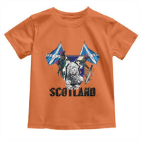 Roaring Scottish Lion Crest Toddler T Shirt Thistle Scotland Flag Emblem for Brave Highlanders - Wonder Print Shop