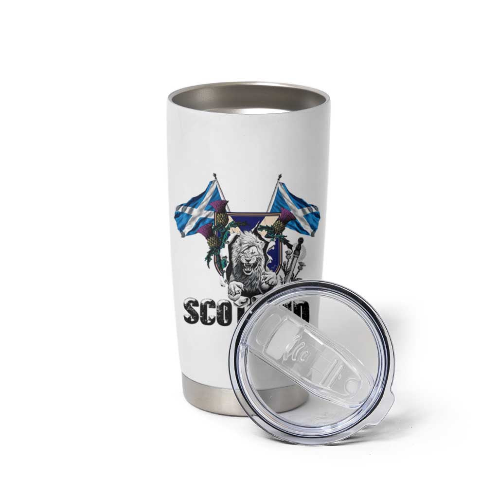Roaring Scottish Lion Crest Tumbler Cup Thistle Scotland Flag Emblem for Brave Highlanders - Wonder Print Shop