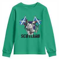 Roaring Scottish Lion Crest Youth Sweatshirt Thistle Scotland Flag Emblem for Brave Highlanders - Wonder Print Shop