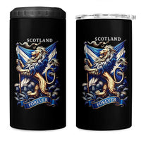 Scotland Forever Majestic Lion Rampant Holding Saltire Flag With Thistles Graphic 4 in 1 Can Cooler Tumbler
