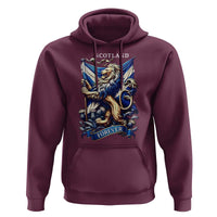 Scotland Forever Majestic Lion Rampant Holding Saltire Flag With Thistles Graphic Hoodie